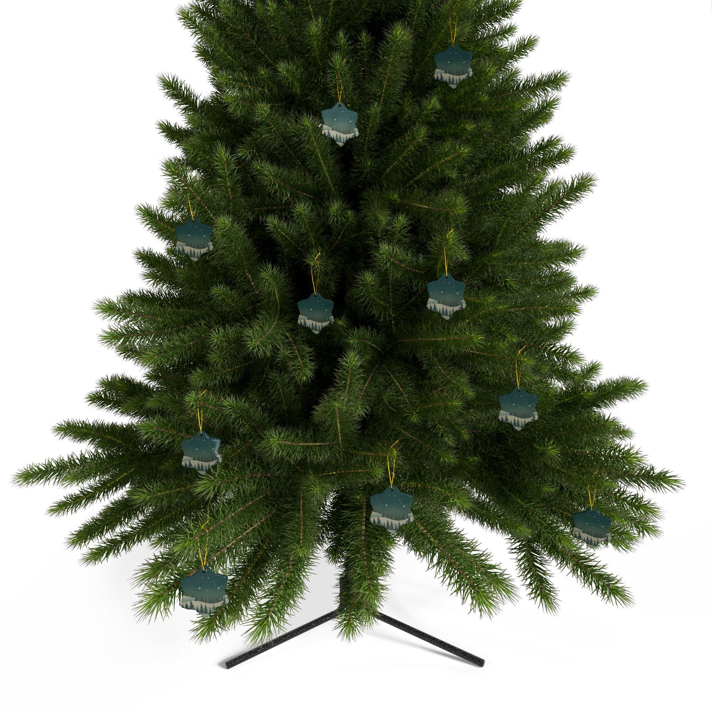 Winter Night Ceramic Ornament - Christmas Holiday Collection