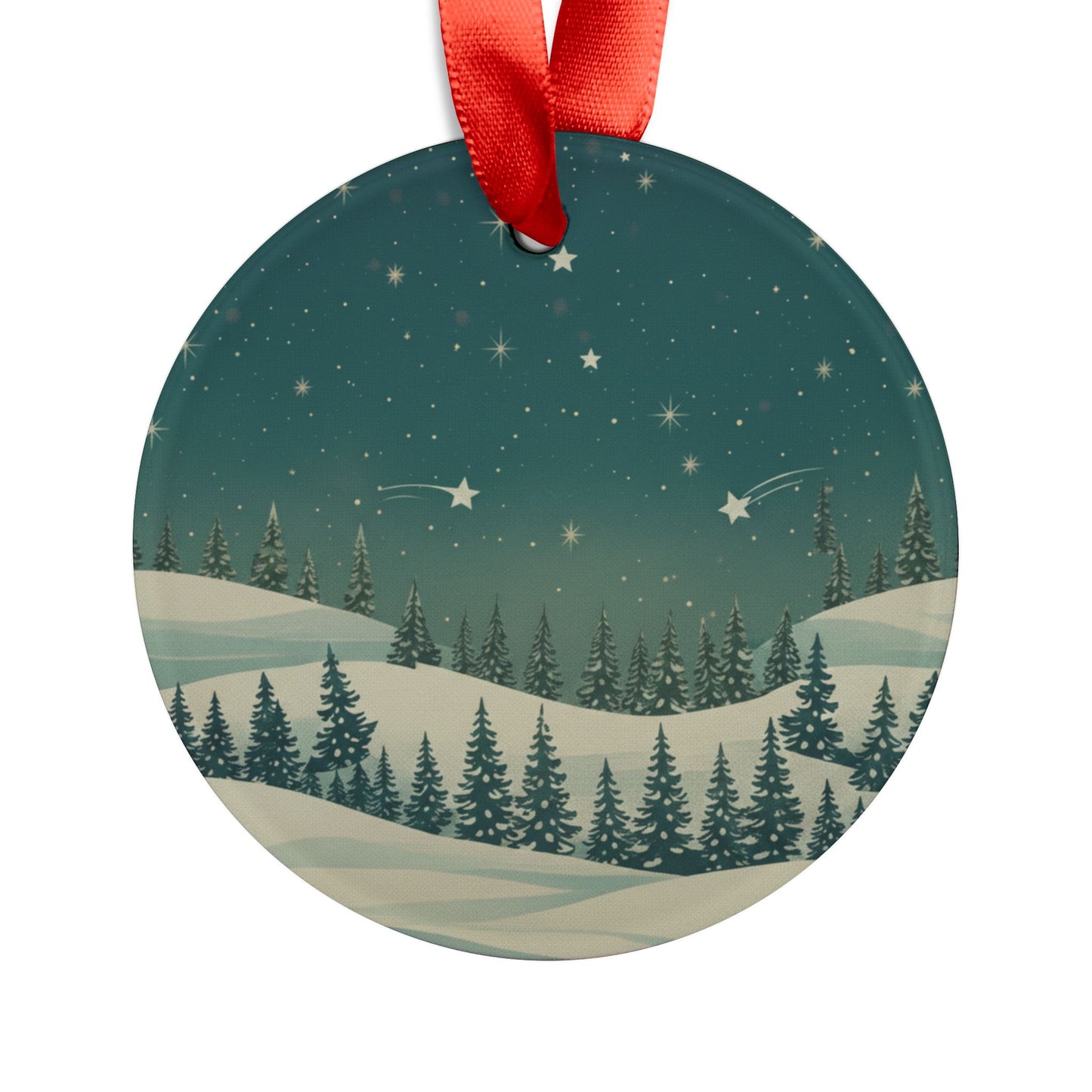 Winter Night Acrylic Ornament - Christmas Holiday Collection