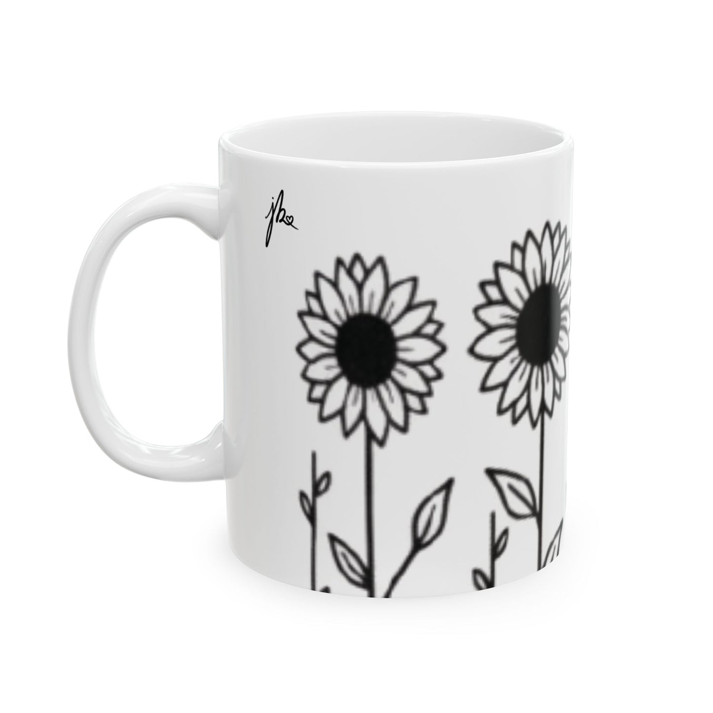 Ceramic Mug - Outlined Sunflower Signature Collection by Juli