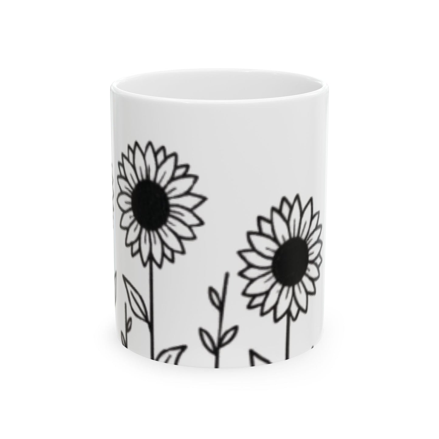 Ceramic Mug - Outlined Sunflower Signature Collection by Juli