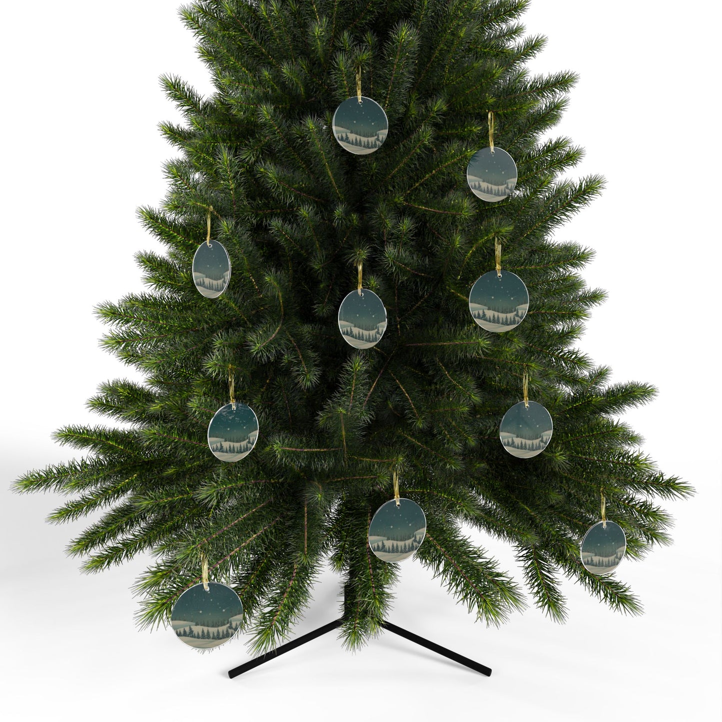 Winter Night Acrylic Ornament - Christmas Holiday Collection