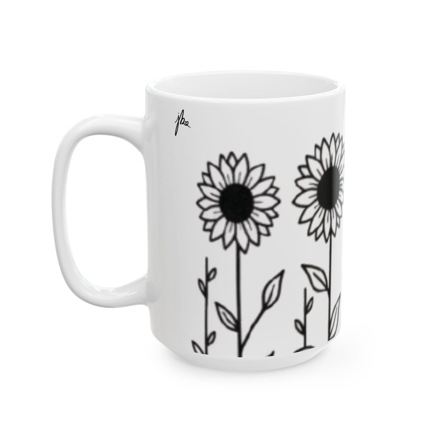 Ceramic Mug - Outlined Sunflower Signature Collection by Juli