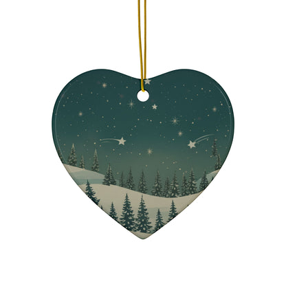Winter Night Ceramic Ornament - Christmas Holiday Collection