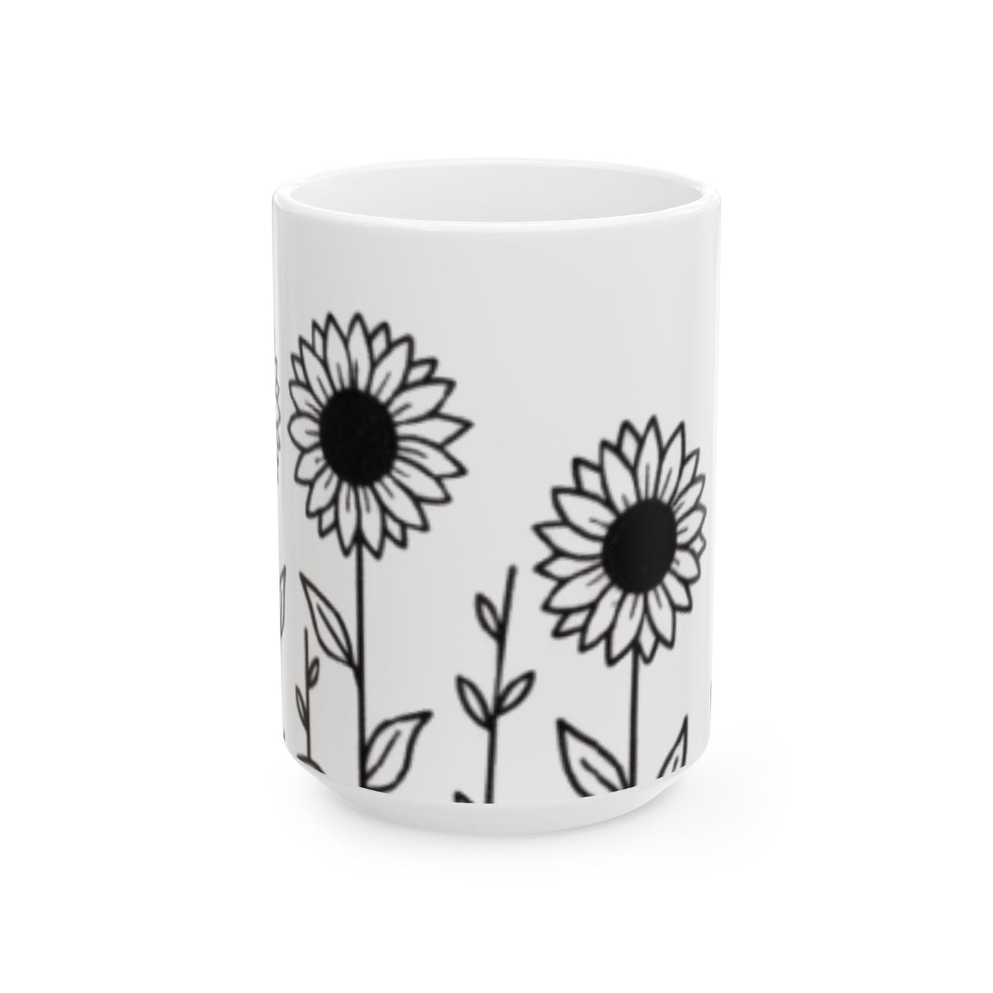 Ceramic Mug - Outlined Sunflower Signature Collection by Juli