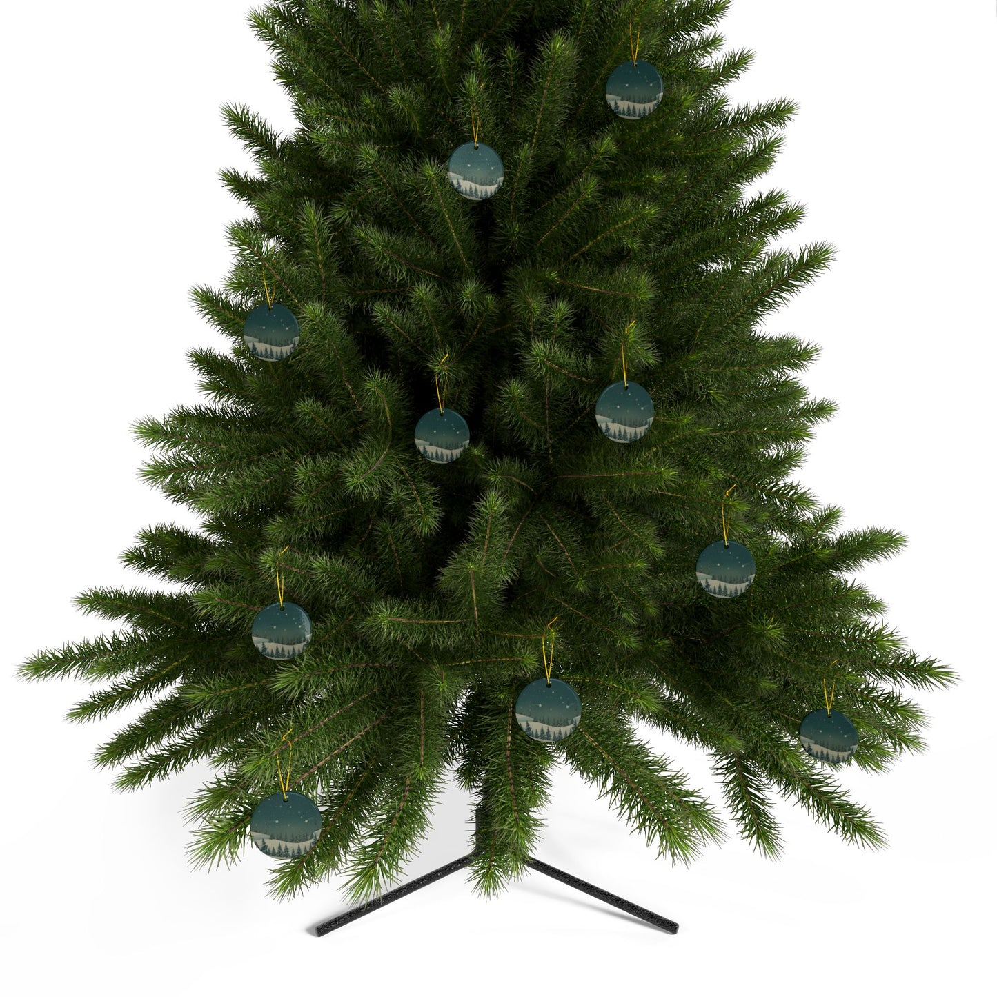 Winter Night Ceramic Ornament - Christmas Holiday Collection