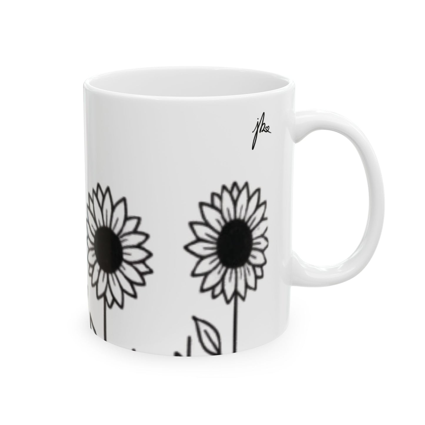 Ceramic Mug - Outlined Sunflower Signature Collection by Juli