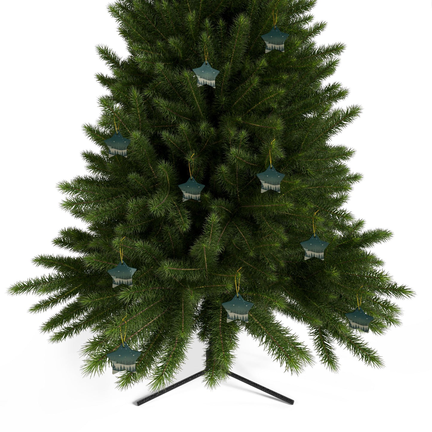 Winter Night Ceramic Ornament - Christmas Holiday Collection