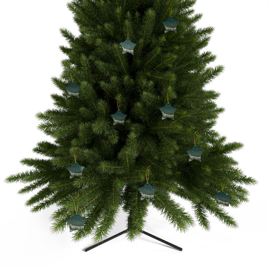 Winter Night Ceramic Ornament - Christmas Holiday Collection
