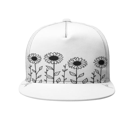 All-Over Print Flat-Brim Baseball Cap with Box - Sunflower Signature Collection by Juli