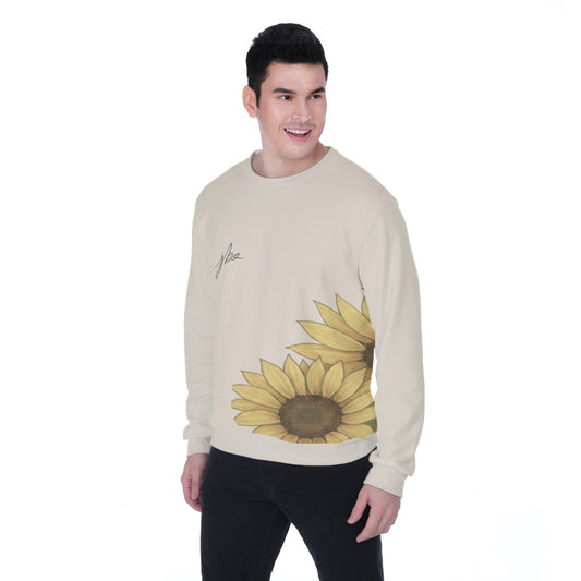 All-Over Print Men's Heavy Fleece Sweatshirt - Sunflower Signature Collection by Juli