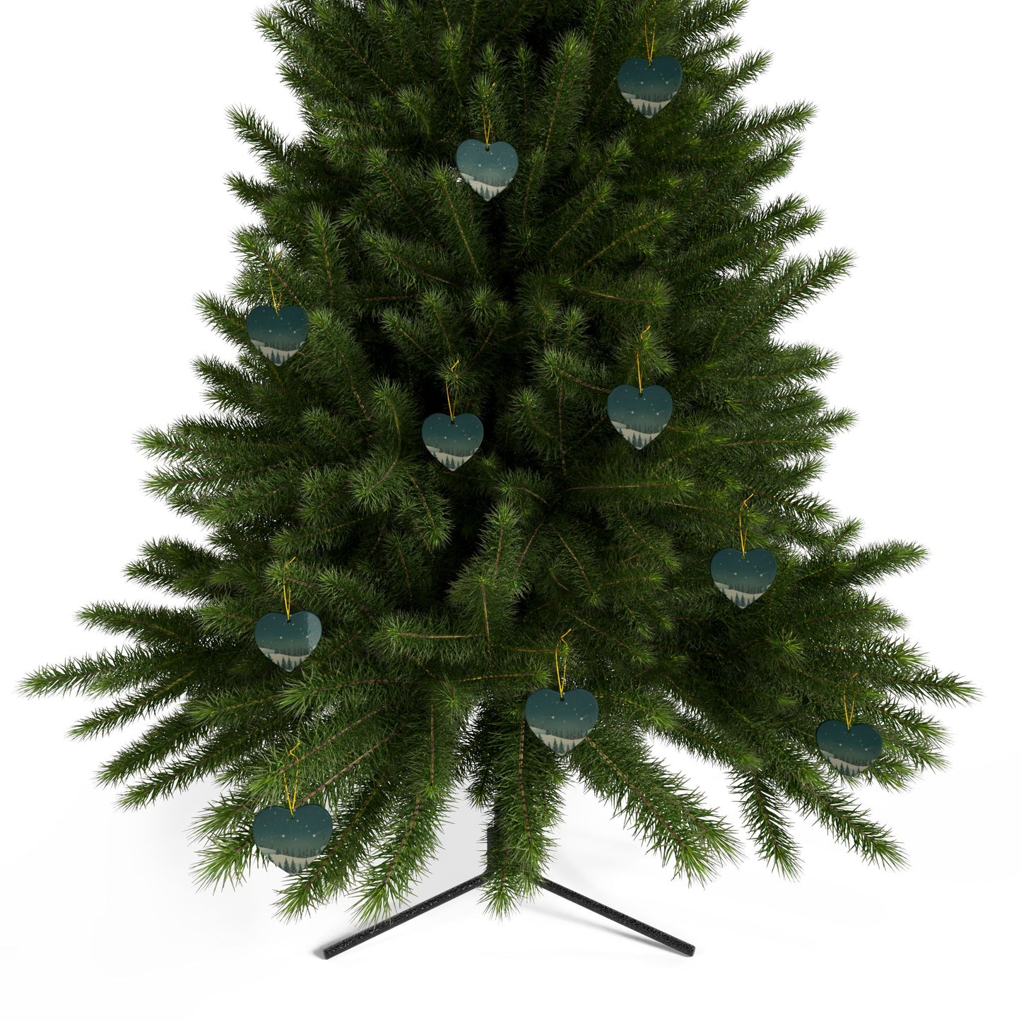 Winter Night Ceramic Ornament - Christmas Holiday Collection