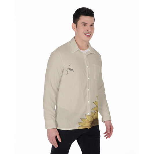 All-Over Print Men's Long Sleeve Shirt - Sunflower Signature Collection by Juli