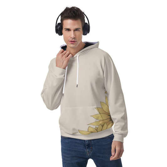 All-Over Print Men's Raglan Pullover Hoodie - Sunflower Signature Collection by Juli